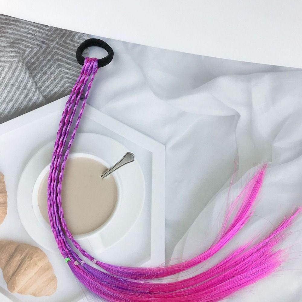 Повязка на голову Повязки на голову с хвостиком Резинки для волос Косички Головные уборы для девочек Цветные парики для детей