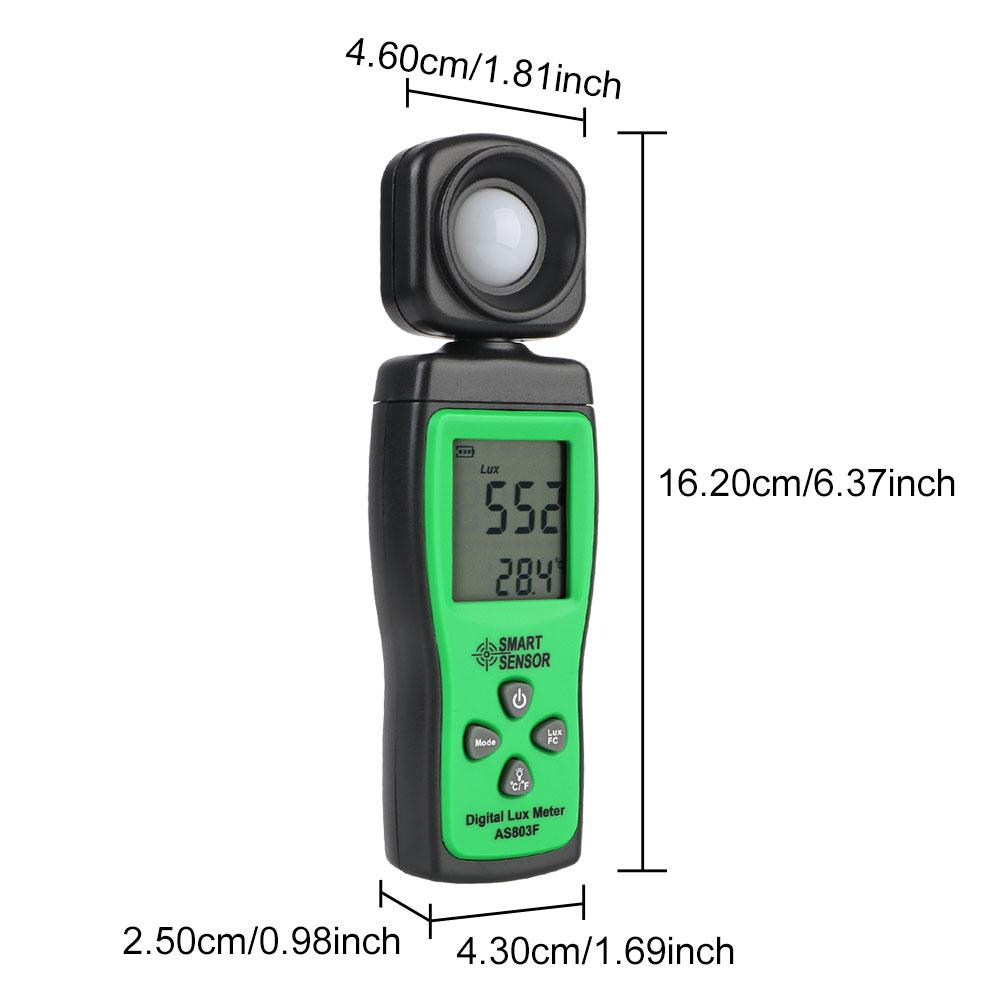 Цифровой люксметр с ЖК-дисплеем, люксметр, измеритель освещенности 0-200000 люкс, интеллектуальный датчик AS803F, фотометр, универсальный