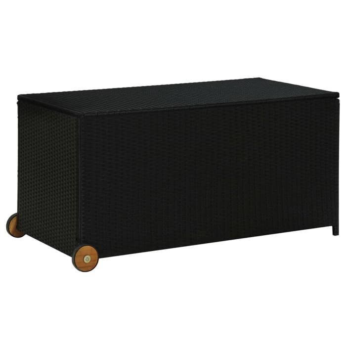 VidaXL Boîte de Rangement de Jardin Coffre de Rangement Boîte à Coussins Patio Terrasse Extérieur Noir 120x65x61 cm Résine 310089