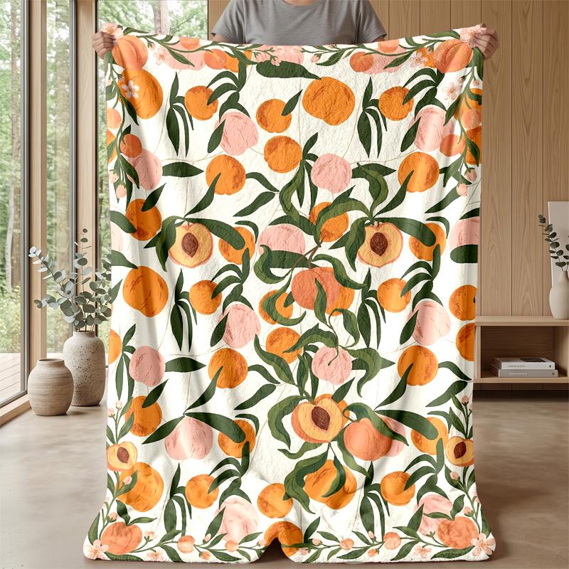 Oranges in Motion Theme blanket Lightweight Warm Flannel Blanket Decorative Throw Blanket for Home Decoration