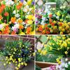 8 связок искусственных искусственных цветов Babysbreath для улицы, устойчивых к ультрафиолетовому излучению, кустарников, растений, искусственный пластик для внутреннего наружного сада, крыльца, оконного ящика, домашнего декора