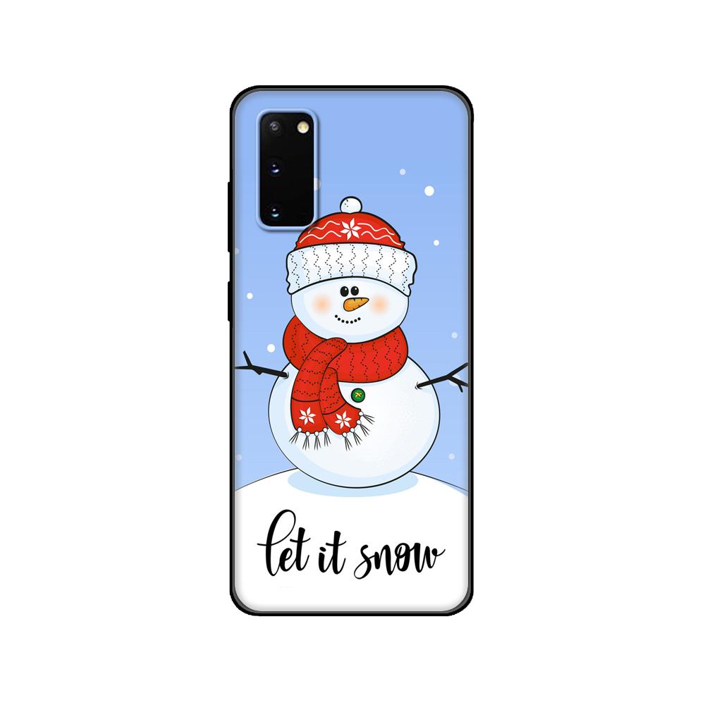 Черный ТПУ чехол для Samsung galaxy S20 /S20 PLUS/S20 ultra/S20+ /S20FE задняя крышка Милый Рождество
