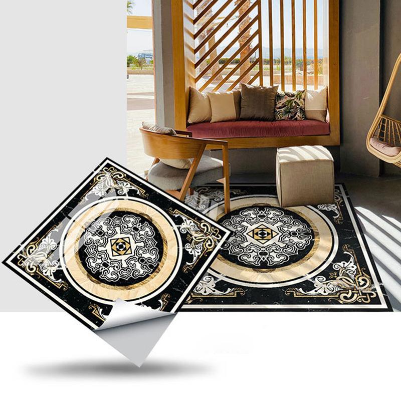 1 шт. самоклеящиеся обои из ПВХ, паркет, мрамор, водонепроницаемые напольные наклейки, квадратные наклейки, нескользящие, для украшения дома