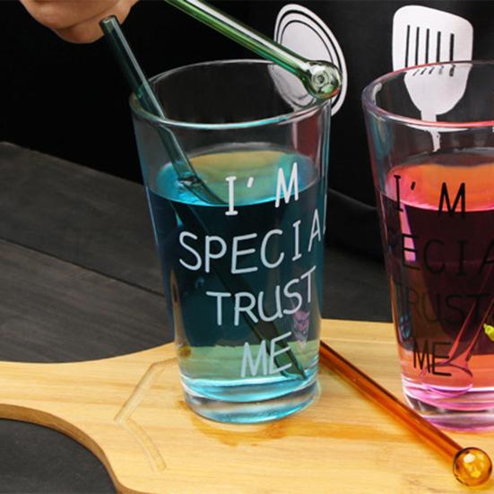 8 шт., трубочки из боросиликатного стекла, многоразовые соломинки для смузи, легко чистящиеся цветные стеклянные трубочки для питья для молочного коктейля