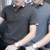 Мужская повседневная вышитая рубашка поло с коротким рукавом - свободный крой, большой размер