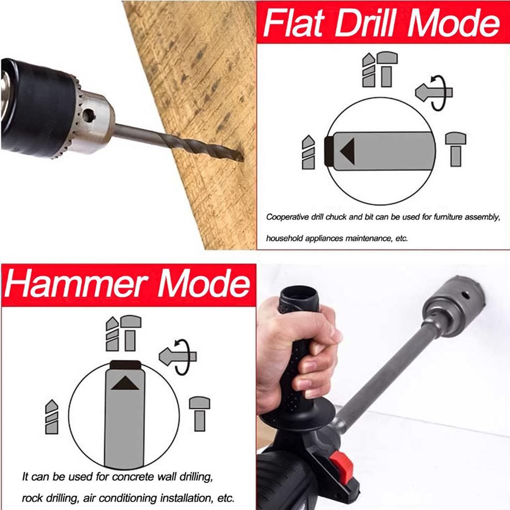 288VF Rotary Hammer Cordless Brushles Hammer Electric Drill Tool for 18V Battery Rechargeable Electric Impact Drill