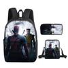 Student Deadpool 3pcs School Bag Backpack Lunch Bags Pencil Case Kids Gifts