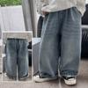 Autumn Kids Pants Fashion Solid Color Children's Straight Jeans Boys Loose Casual Denim Trousers