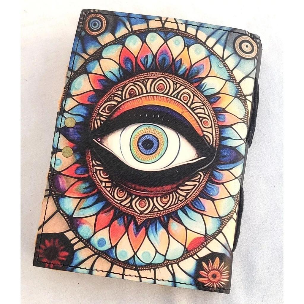 Журнал из кожи Boho Evil Eye UV с антикварной застежкой – Бумага в винтажном стиле