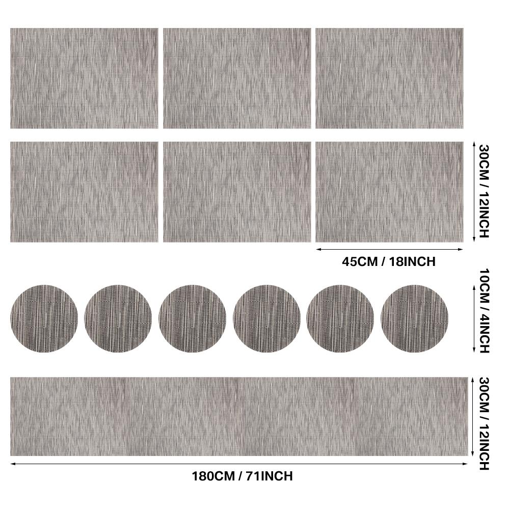 Набор из 6 подставок под приборы с подставками, черные подставки под стол, переплетенные виниловые, нескользящие, моющиеся, для обеденного стола, кухни, ресторана