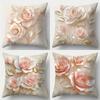 Домашний Декор Элегантные Розовые Розы Наволочки Для Дома С Рисунком Наволочка Для Подушки Подходит Для Дивана Спальни Автомобиля Наволочка