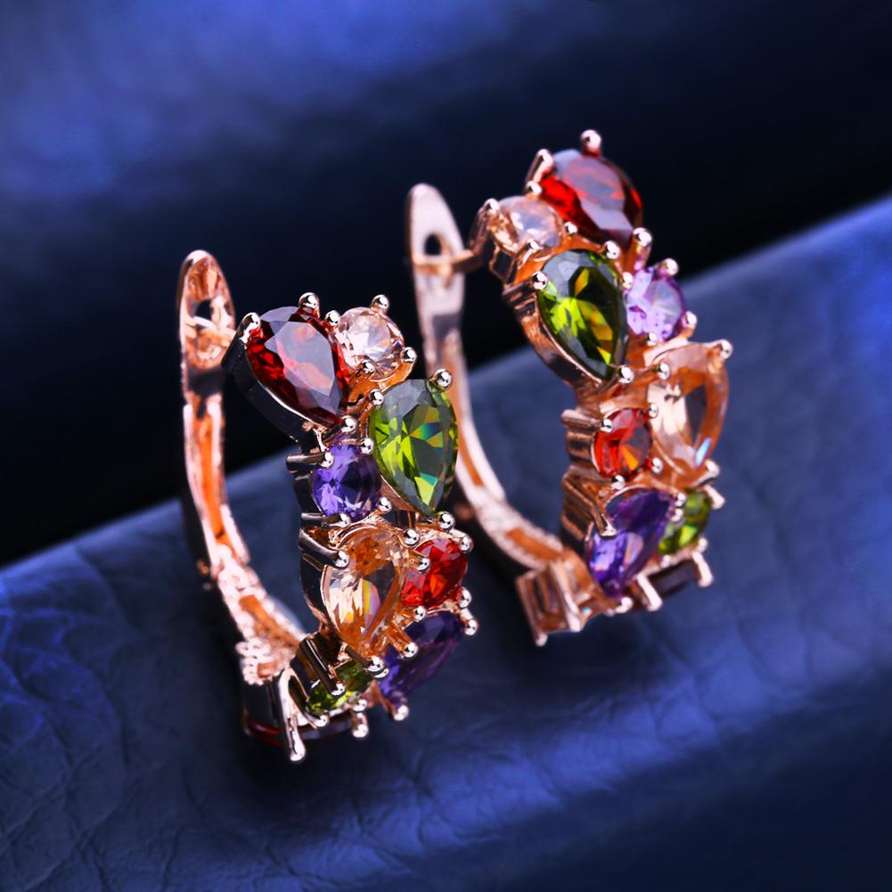 KNIKOO Clip Earrings For Women Cubic Zirconia Fashion Hoop Stud Earrings Jewelry For Wedding Party Gifts