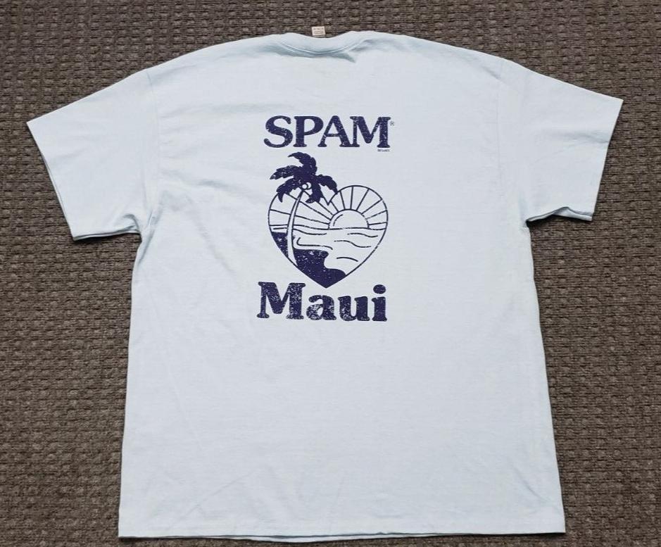 Голубая футболка унисекс Spam Love Maui Hawaii Edition