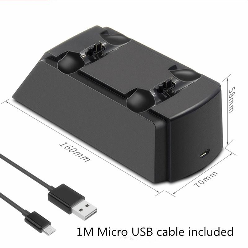 Зарядная станция для контроллера PS4, двойной USB, быстрая зарядка, для Sony Playstation 4, PS4 Slim, PS4 Pro, геймпад, джойстик