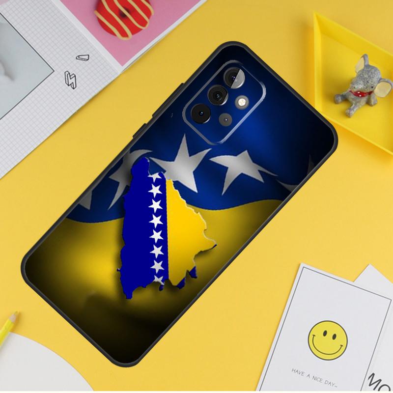 Чехол с флагом Боснии для Samsung Galaxy A16 A26 A36 A56 A06 A55 A35 A15 A53 A32 A52 A33 A13 A14 A34 A54 A17