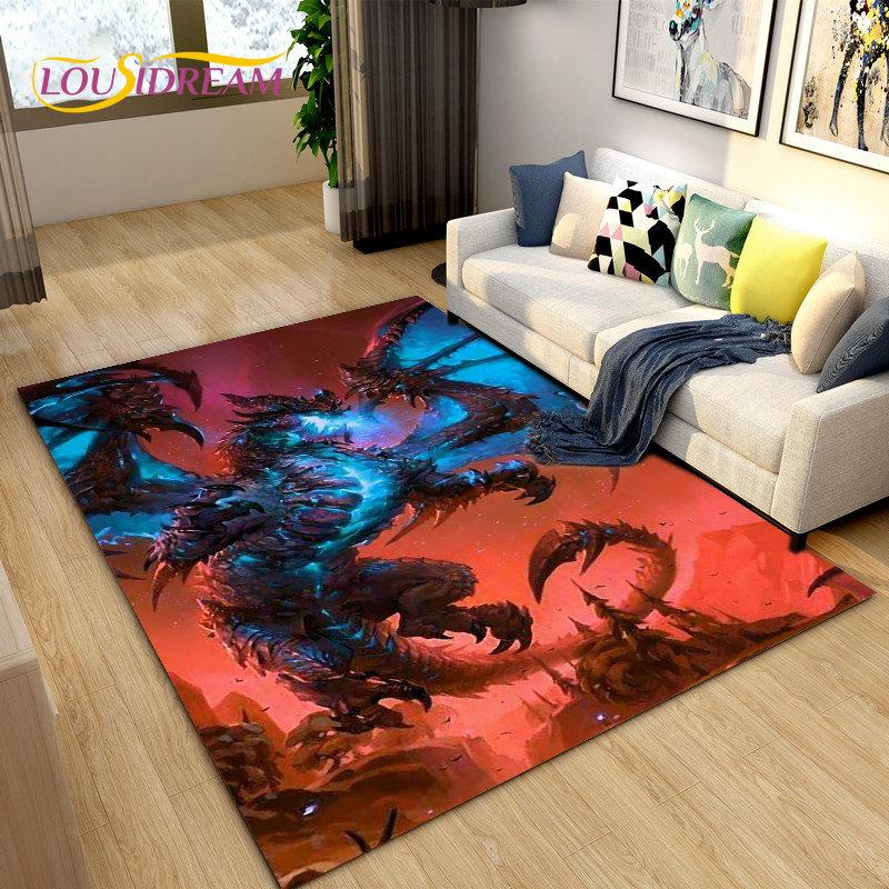 3D World of Warcraft , WOW Game Area Rug Large ,Carpet Rug for Living Room Bedroom Sofa Doormat Decoration ,Kids Non-slip Floor Mat