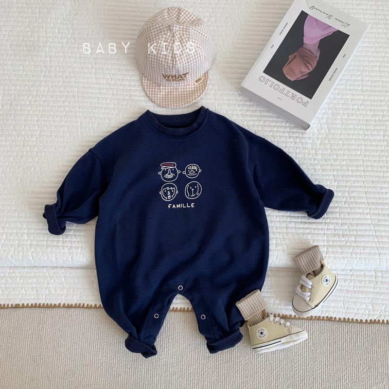 Весенний корейский стиль унисекс детский ромпер: Модный хлопковый пуловер свободного кроя для игр на открытом воздухе