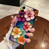 Чехол с мультяшным цветочным узором для Samsung Galaxy A23 A53 A24 A55 A35 A22 A52 A32 A41 A51 A73 A36 A26 A72 A25 A71 Черный Мягкий Телефон