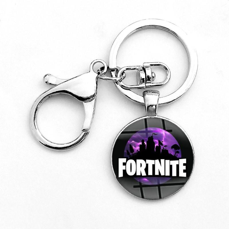 Лазерная Печать Кабошон Брелок Fortnite Кольцо Держатель Ключей из Нержавеющей Стали Ключ