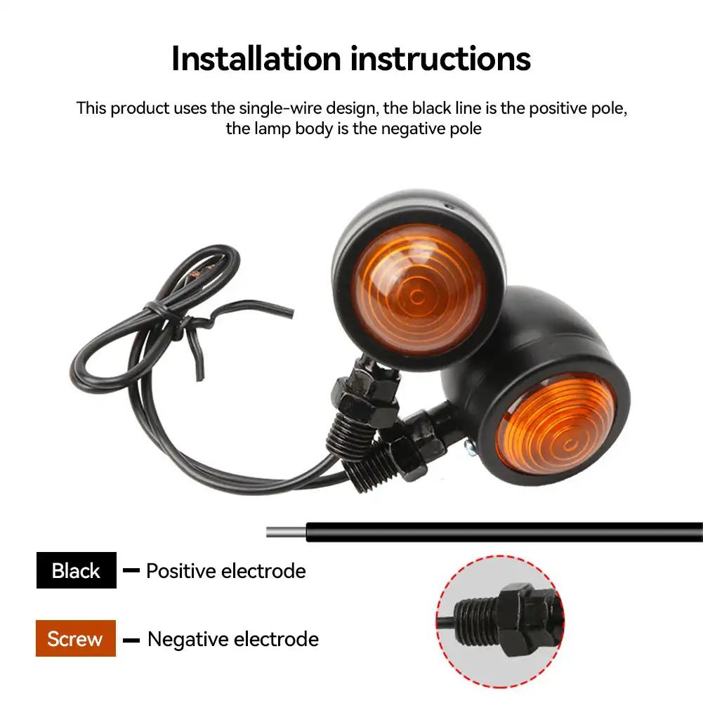 1Pair 12V Motorcycle LED Turn Lamp Signal Light LED Flashing Light Universal Indicators Lights for Kawasaki Suzuki Yamaha
