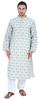Традиционная Курта с длинным рукавом для мужчин с воротником-стойкой и шейным платком для вечеринки