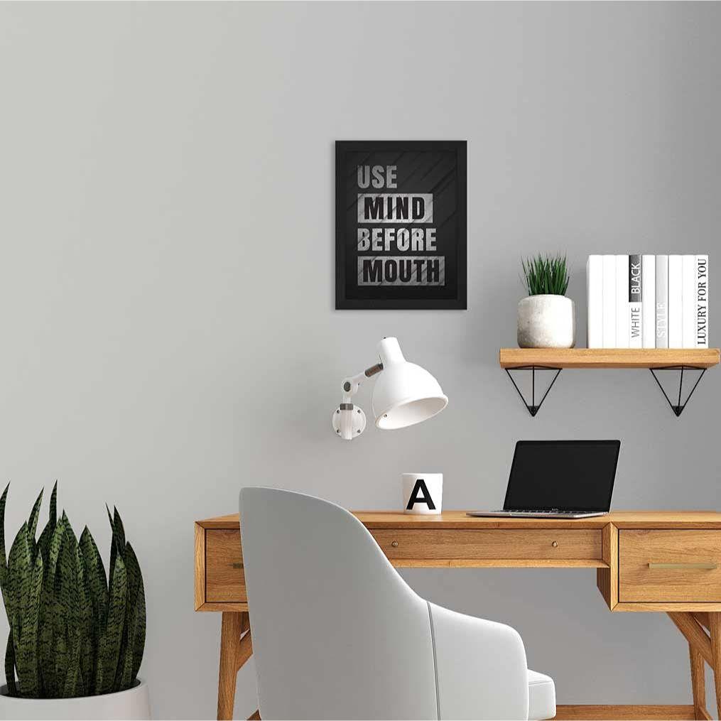 Мотивационная цитата Используйте Mind Before Mouth настенная художественная рамка Картина, многоцветная, мотивирующая, 10 X 13 дюймов, набор из 1