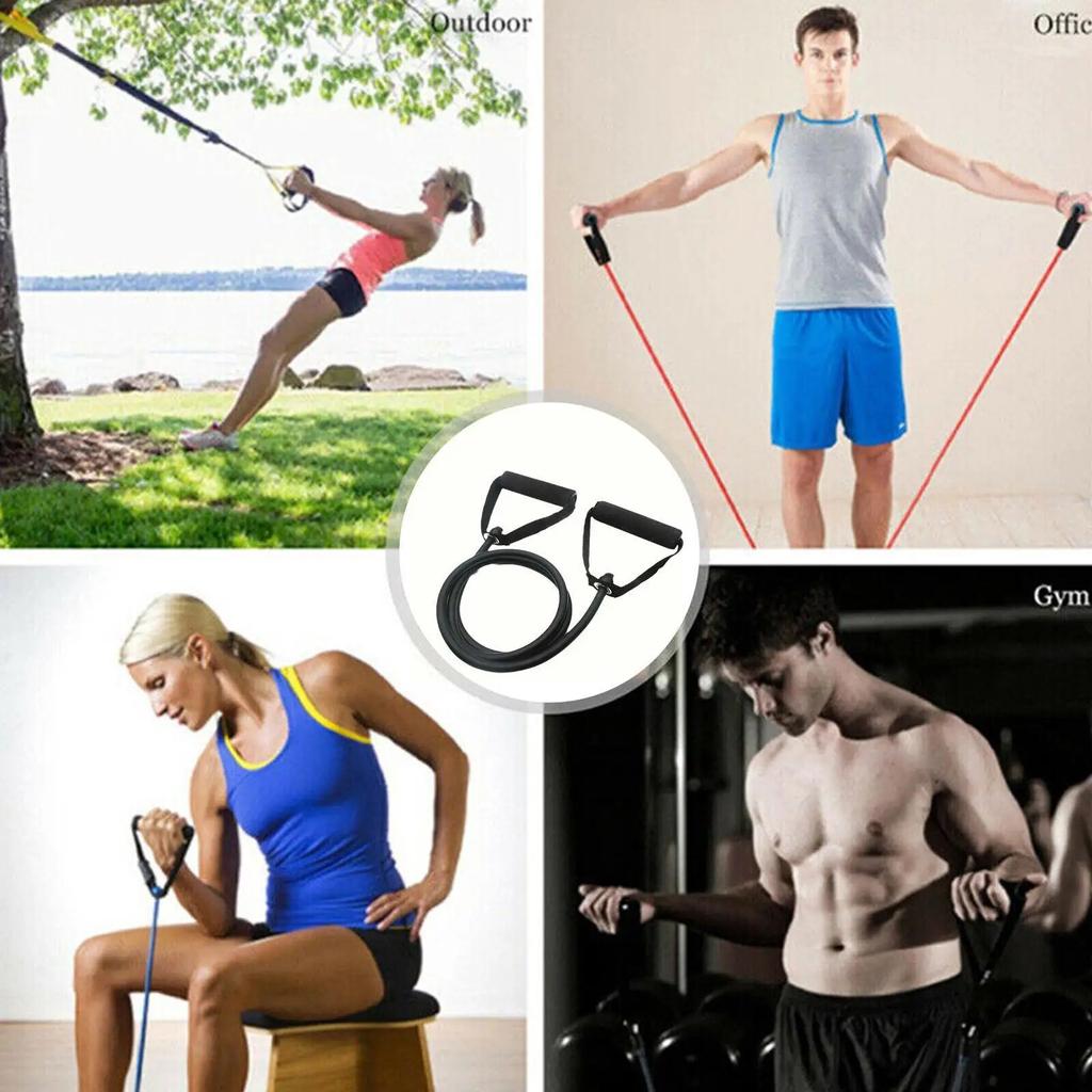 5 Levels Resistance Bands with Handles Yoga Pull Rope Elastic Fitness Exercise Tube Band for Home Workouts Strength Trainin G7A3