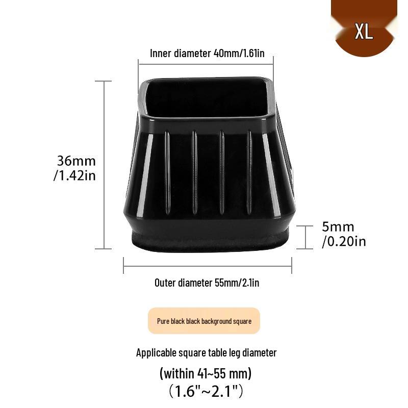 Силиконовые накладки на ножки стульев с фетровыми накладками - Защита мебели и снижение шума