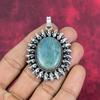 Аквамарин 925 сплошной серебряный кулон, кулон ручной работы с драгоценными камнями, подарки для жены абсолютно новый кулон