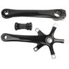 Aluminium Alloy Folding Bike Integrated Hollow Crank Left and Right Set Contains Middle Shaft ScrewBlack