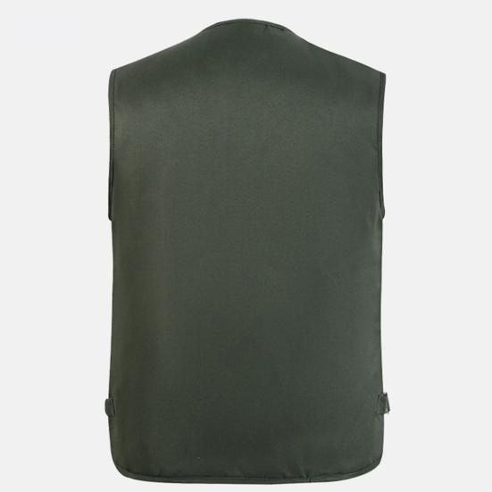 Зимний жилет для рыбалки с несколькими карманами, однотонный утепленный кардиган без рукавов с v-образным вырезом, большие размеры, мужской зимний жилет для путешествий