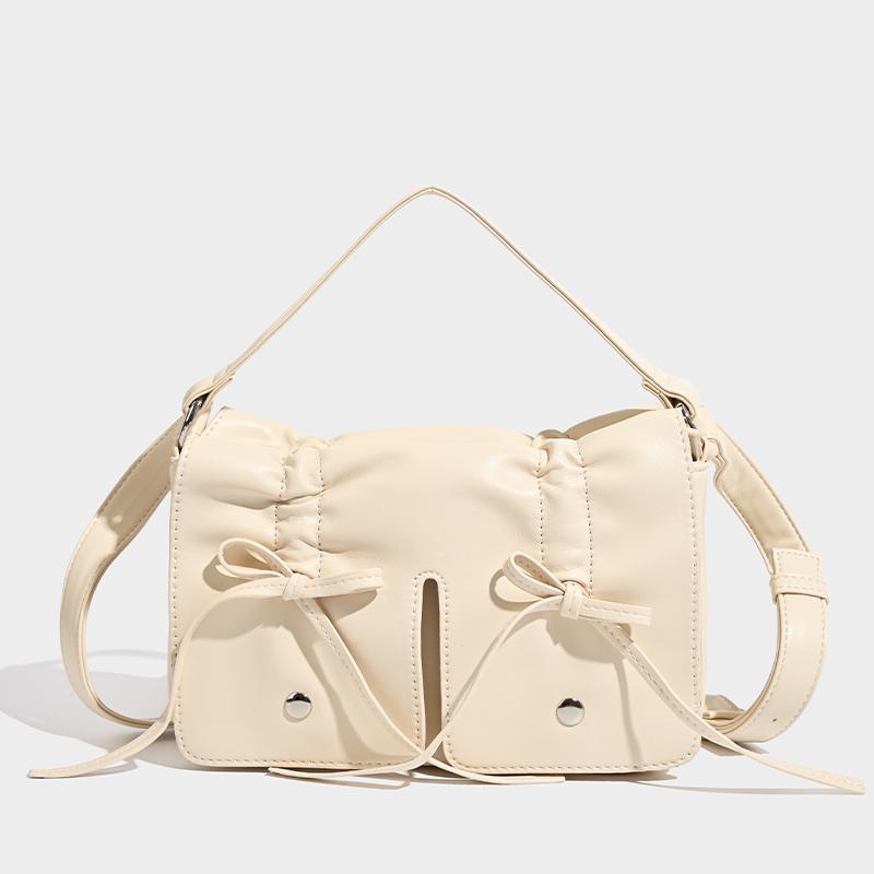 Сумки для женщин, роскошные дизайнерские сумки и кошельки, новые из искусственной кожи с заклепками и бантом, плиссированная сумка через плечо с застежкой под мышкой