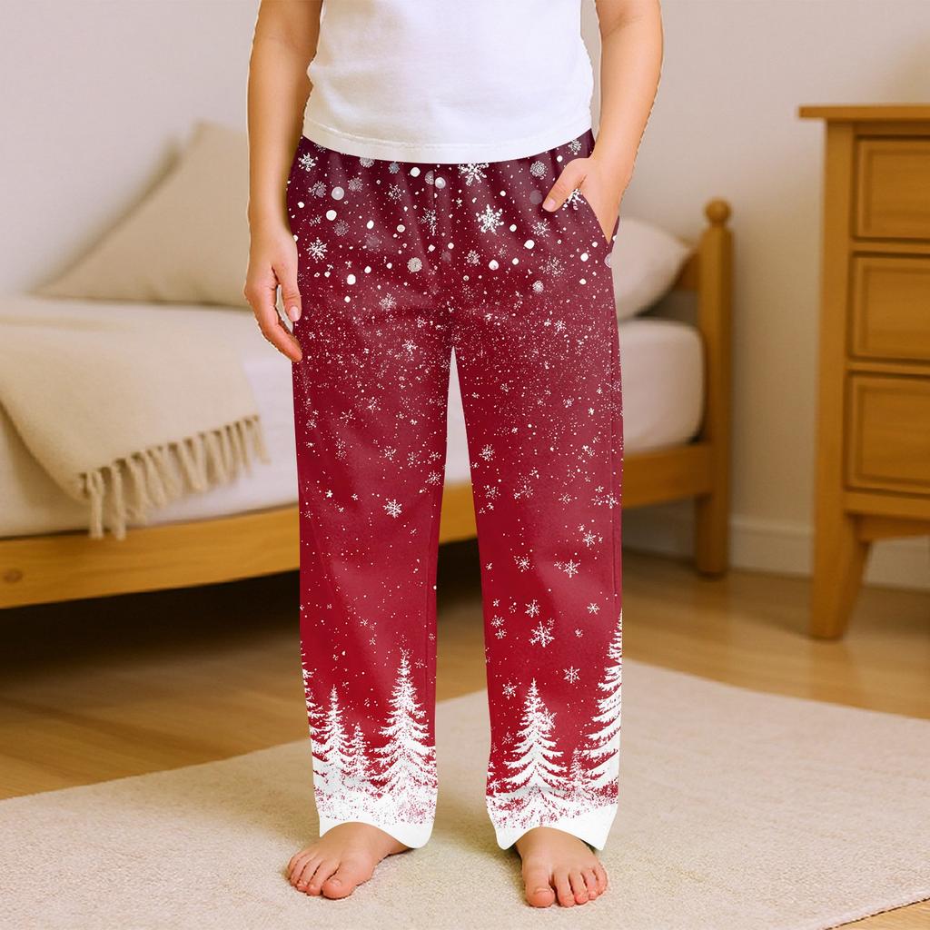 Children's Soft Comfortable Pyjama Bottoms Casual  Christmas Print Home Pants