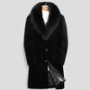 Autumn and Winter New Imitation Marten Overcoats Men's Whole Mink Long Haining Mink Fur Jacket Casual Plus Size Keep Warm