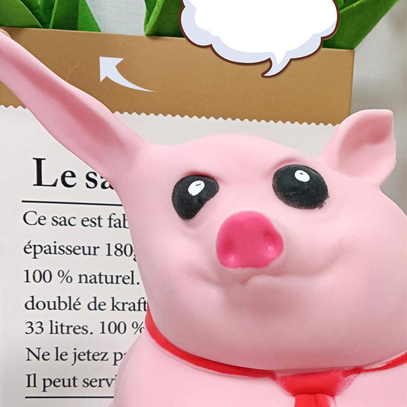 TPR Squishy Pig Stress Relief Toy Filled With Sand, Sensory Fidget Toys For Adults Teens, Funny Squeeze Sensory Toys