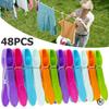 48 шт. прищепок для белья, прочные прищепки для белья, прищепки для белья, мягкие пластиковые зажимы для одежды, ветрозащитные прищепки для белья