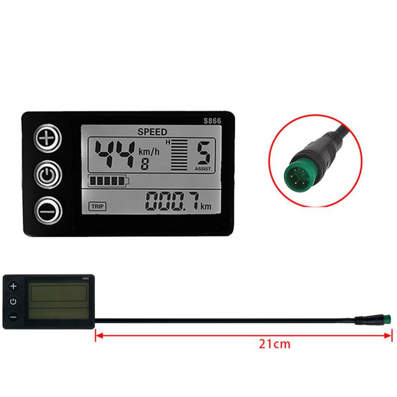 Lcd-s866 Электрический велосипед Smart Meter Водонепроницаемая вилка Электрический скутер Аксессуары для электронного велосипеда Часть
