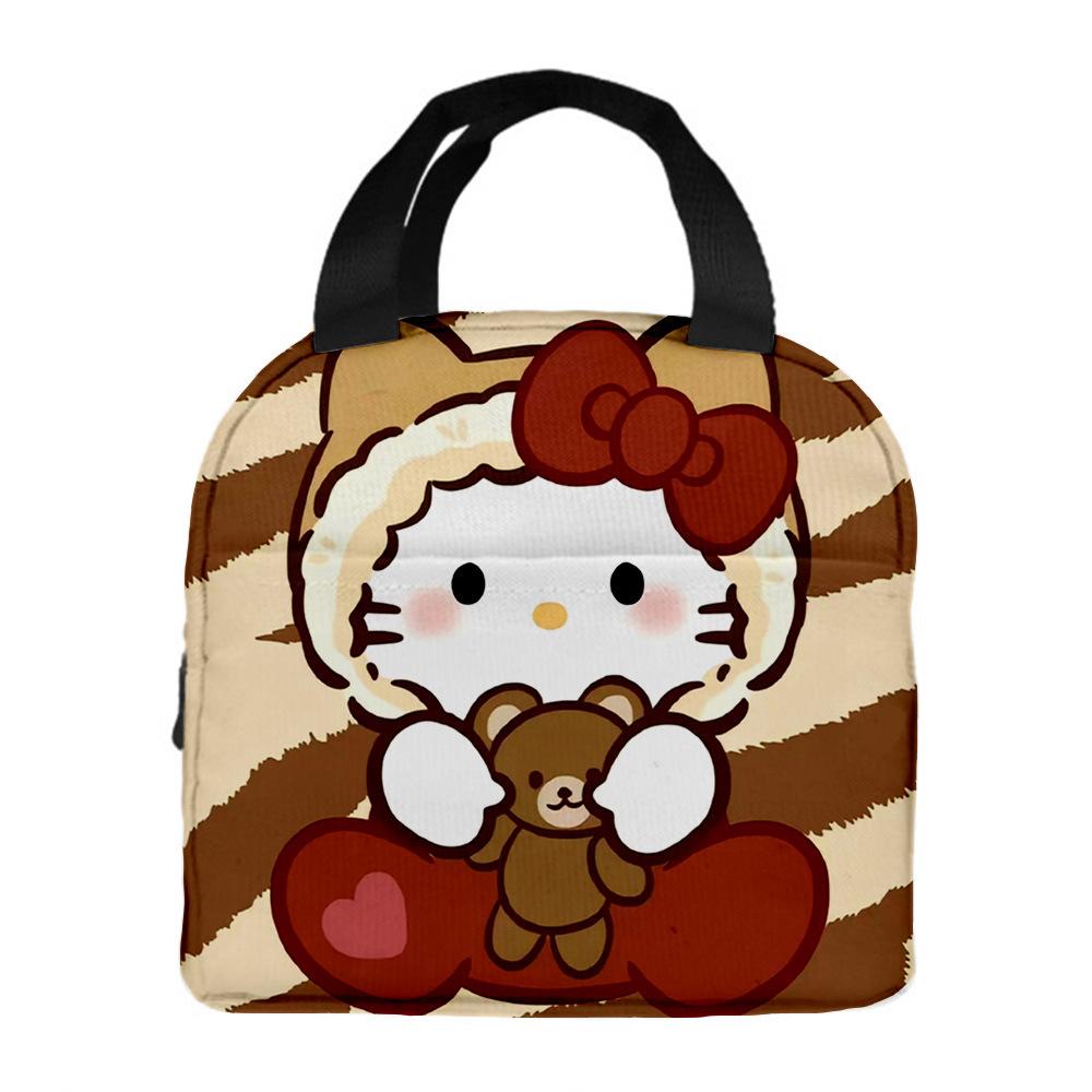Hello Kitty Портативная сумка для еды Мультяшная сумка для бенто Термосумка для ланча с сумкой для хранения риса Портативная