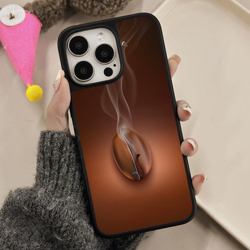 Coffee Beans Matte Surface Mobile Phone Case for iPhone 17 16 15 14 13 12 11 Air Pro Max Plus Colorful Cover