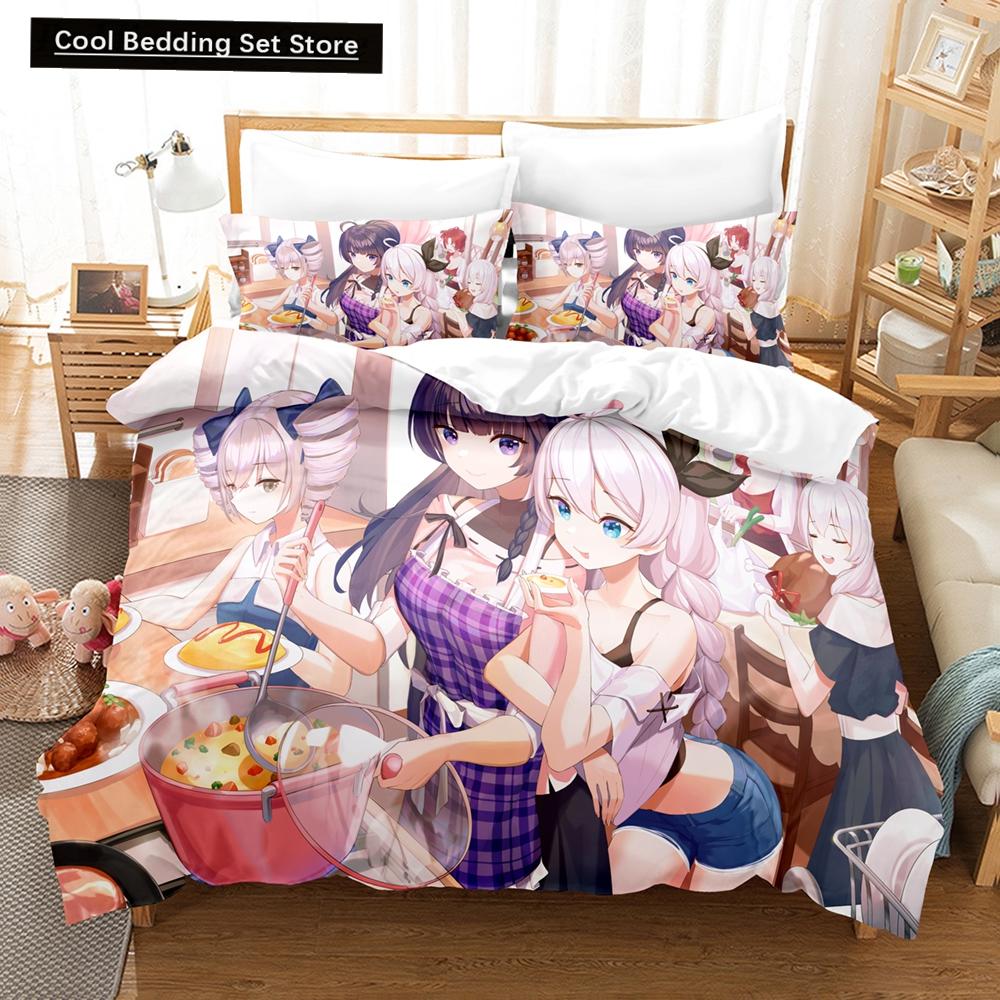 3D Аниме Постельный комплект Honkai Impact 3rd Принтованный Декоративный 2_3 предмета Комплект пододеяльника Постельное белье Покрывало Домашний Для Домашнего текстиля