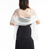 Sunscreen Wedding Bridal Shawl Transparent Organza Long Shiny Cloak Scarves