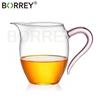 BORREY 300ML Glass Teapot Fair Cup Cha Hai Heat-resisting Glass Teacup Mug With Handle Gongdao Cup Tea Ceremony Cup Puer Kettle