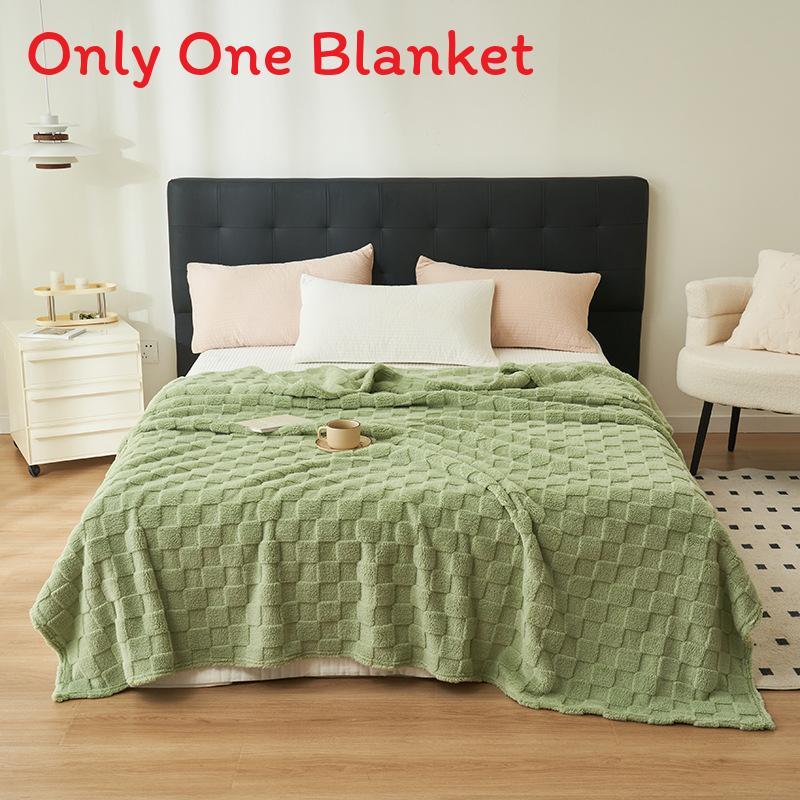 Multicolor Waffle Fleece Throw Blanket For Home Comfort And Warmth