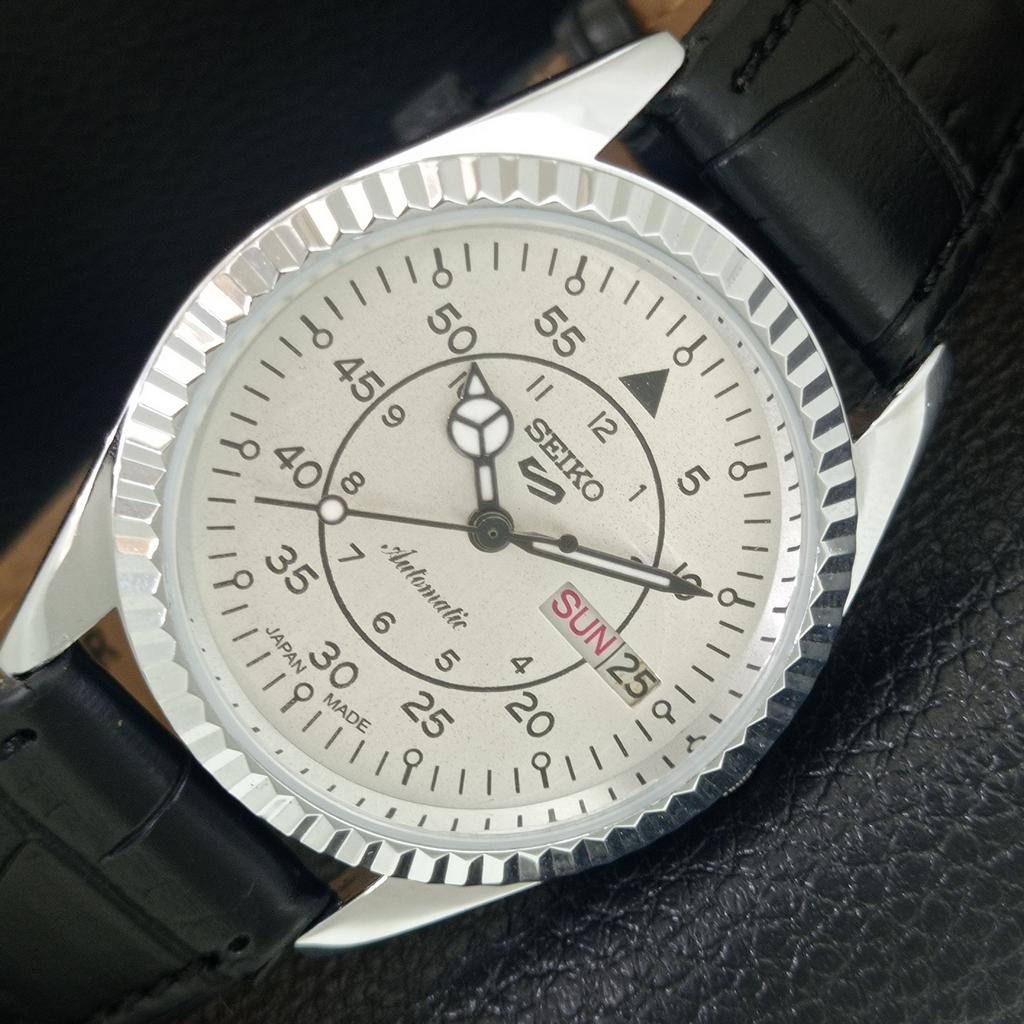 ЯПОНСКИЕ ВИНТАЖНЫЕ ОТРЕМОНТИРОВАННЫЕ МУЖСКИЕ СЕРЕБРИСТЫЕ ЧАСЫ SEIKO 5 АВТОМАТИЧЕСКИЕ 6309A a442923-1