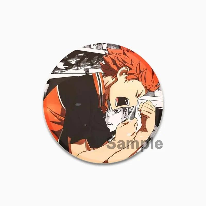32/44/58 мм значок волейбола в стиле аниме, жесть ручной работы, круглая брошь, булавки для одежды, шляпа, рюкзак, аксессуары, ювелирные изделия