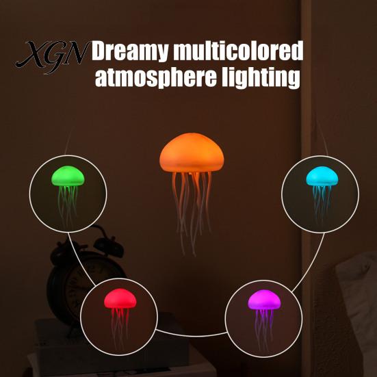 Floating Jellyfish Desk Lamp Smart Ambient for Bedroom, Decorative Night Light Sensory Meditation And Bedside Relaxation, Tabletop LED Mood