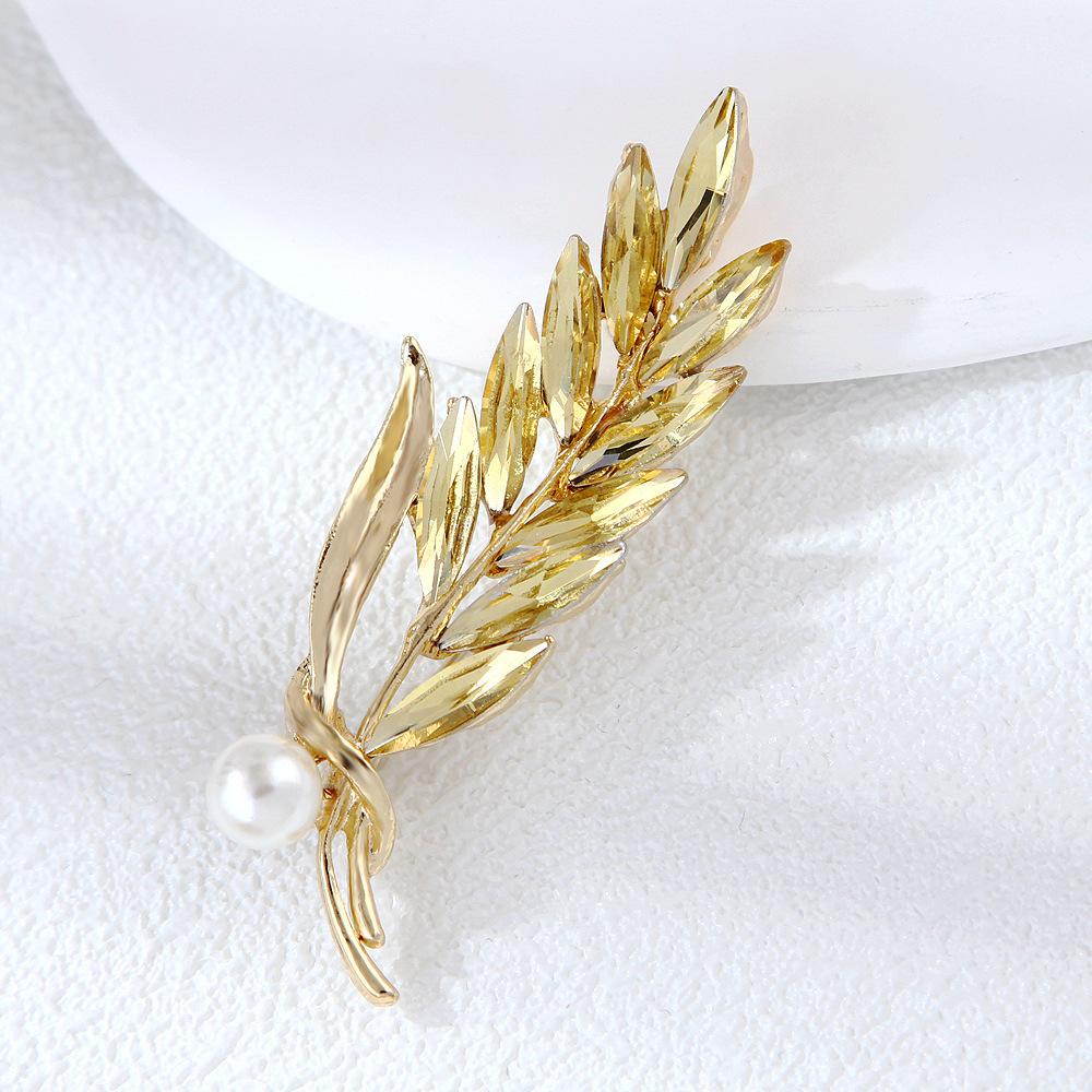Золотая брошь в виде пшеницы, женская нежная брошь в виде пшеницы со стразами, профессиональная брошь в виде пшеницы, аксессуары для костюмов, оптовая продажа