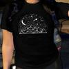Summer Women's Mountain Starry Sky Print Loose Round Neck Pure Cotton Short Sleeved T-Shirts Women’s