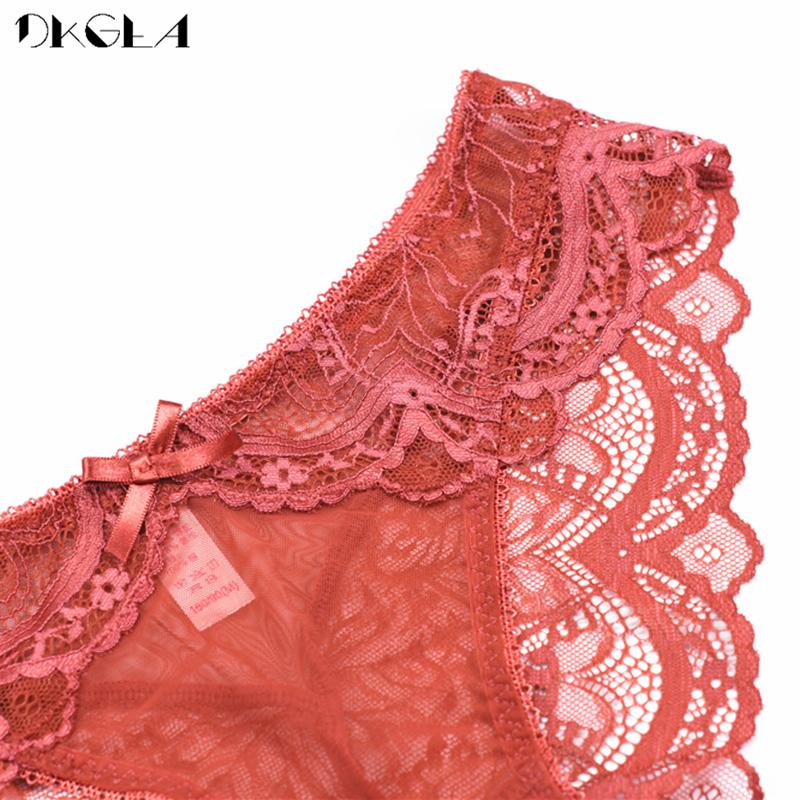 DKGEA Женские трусики, сексуальное нижнее белье, прозрачные кружевные трусы больших размеров с низкой посадкой