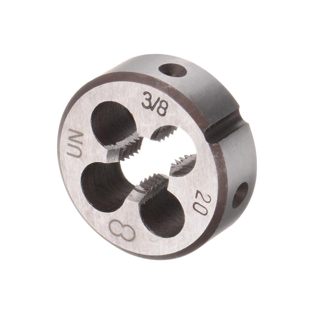 Uxcell Набор метчиков и плашек из 2 штук, Метчик и круглая плашка с резьбой 3/8-20 UNF, Инструмент для нарезания резьбы, Набор метчиков и плашек для ремонта резьбы гаек, винтов, болтов